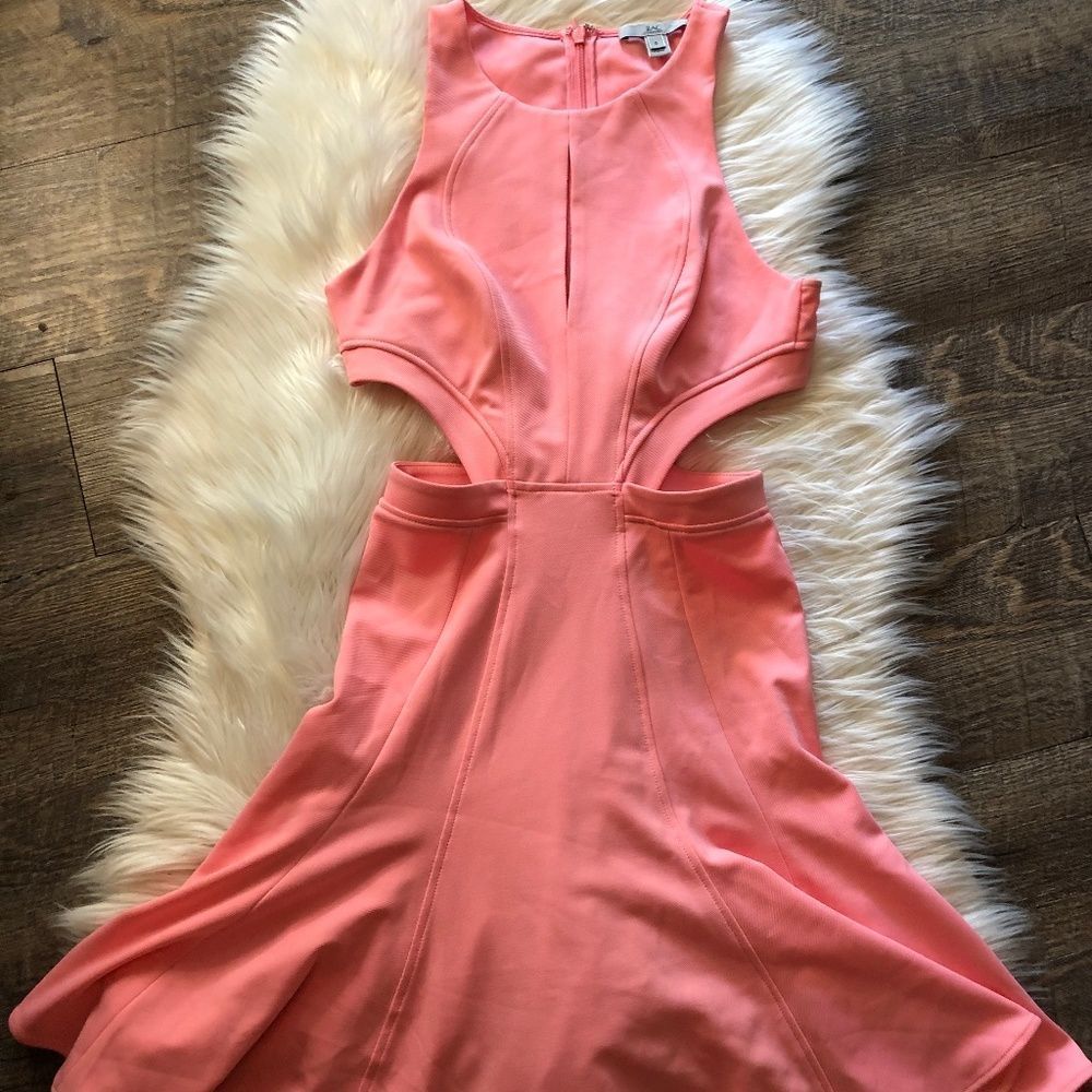 Zac Zac Posen Megan Pink Cutout Fit & Flare Dress - Picture 2 of 7